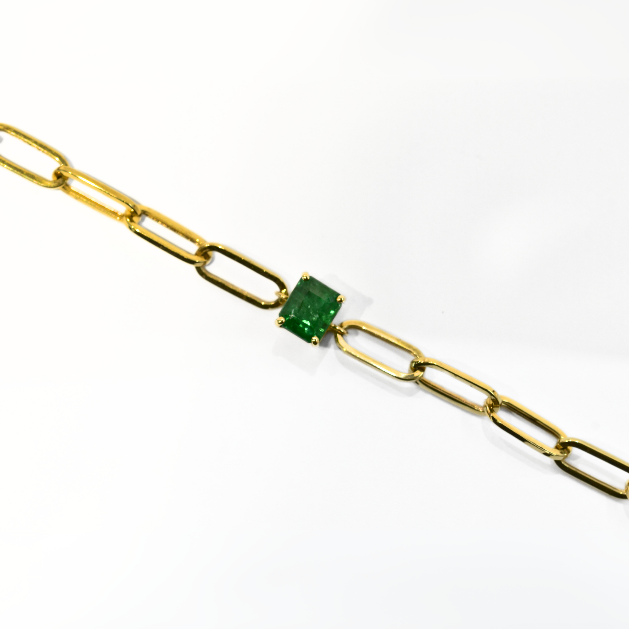 Picture of Natural Emerald Clip Chain Bracelet